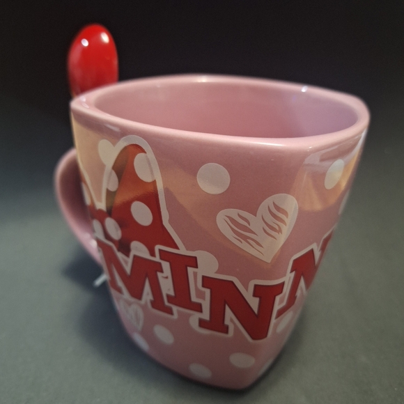 New Pink Minnie Mouse Mug with Spoon - Picture 3 of 6